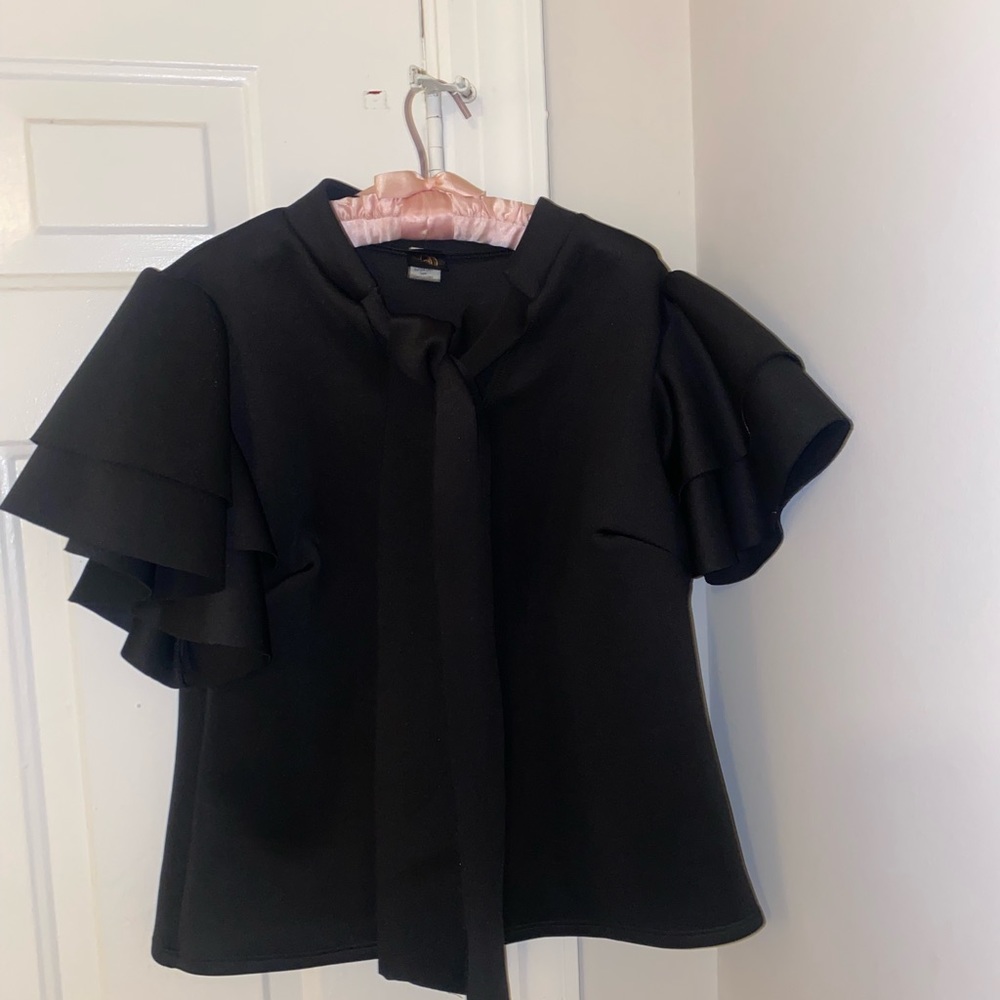 Black Ruffle Blouse